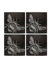 Selbrae House Set of 4 Black Bee Slate Coasters - Image 6 of 6