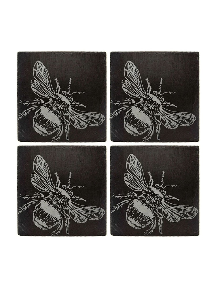 Selbrae House Set of 4 Black Bee Slate Coasters - Image 6 of 6 Selbrae House Set of 4 Black Bee Slate Coasters - Image 6 of 6