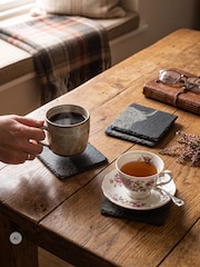Selbrae House Set of 4 Black Highland Cow Slate Coasters - Image 4 of 6