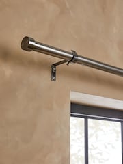 Pewter Grey Stud Finial Extendable 28mm Curtain Pole Kit - Image 1 of 5