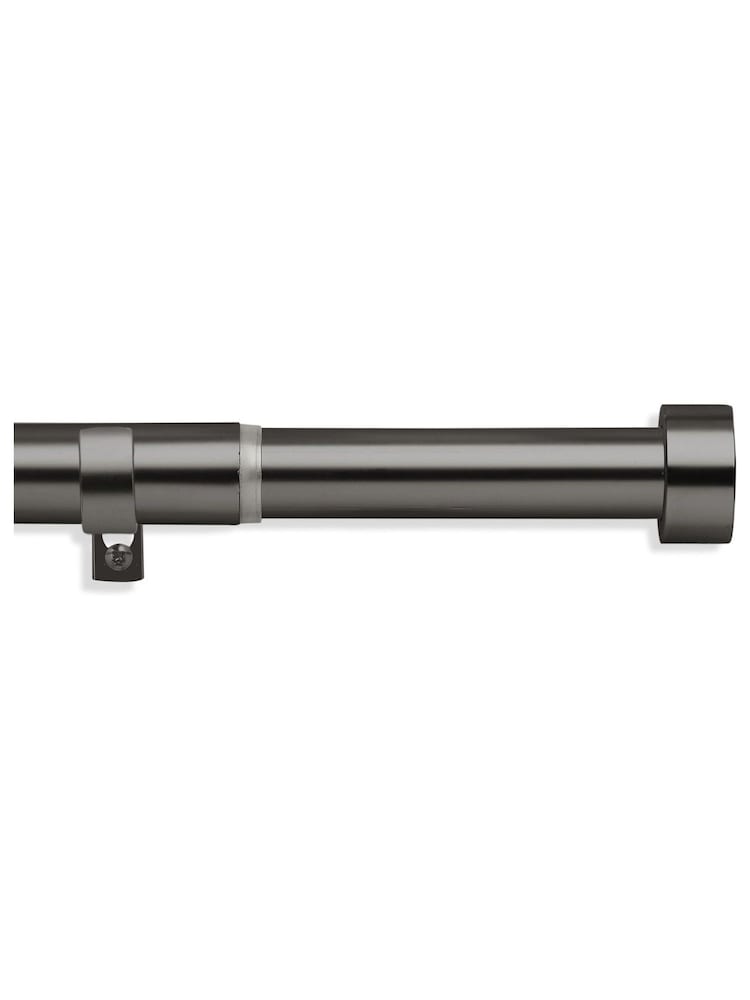 Pewter Grey Stud Finial Extendable 28mm Curtain Pole Kit - Image 2 of 5