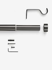 Pewter Grey Stud Finial Extendable 28mm Curtain Pole Kit - Image 4 of 5