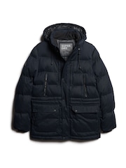 Superdry Blue Hooded Parka Jacket - Image 4 of 5