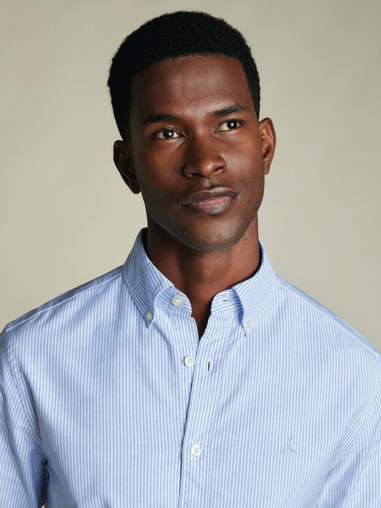 Charles Tyrwhitt Sky Blue Button-down Stretch Washed Oxford Slim Fit Shirt - Image 2 of 8 Charles Tyrwhitt Sky Blue Button-down Stretch Washed Oxford Slim Fit Shirt - Image 2 of 8
