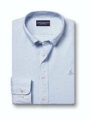 Charles Tyrwhitt Sky Blue Button-down Stretch Washed Oxford Slim Fit Shirt - Image 5 of 8