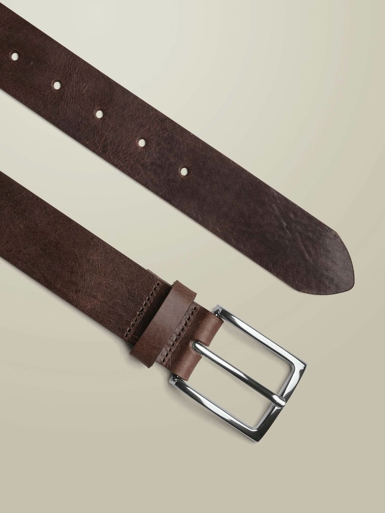 Charles Tyrwhitt Chocolate Brown Leather Made In England Chino Belt - Image 2 of 2
