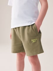 Reebok Junior Logo 100% Cotton White/Khaki T-Shirt and Shorts Set - Image 6 of 10