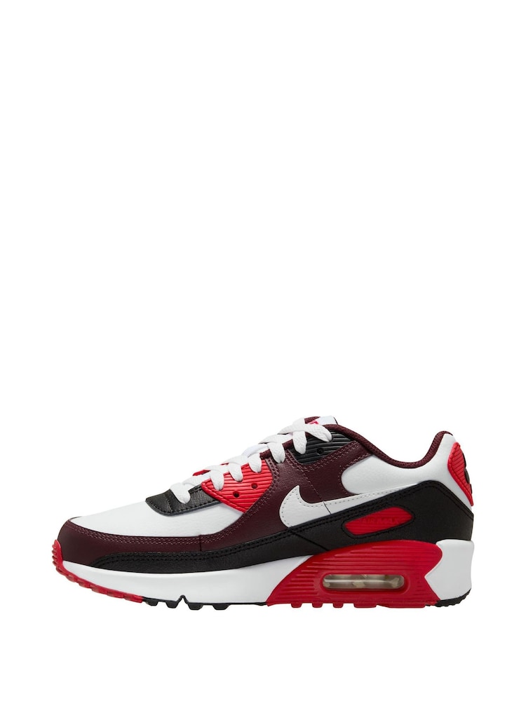Nike Red/White Youth Air Max 90 Easy On Trainers - Image 2 of 4