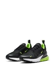 Nike Black/Green Youth Air Max 270 Trainers - Image 2 of 10