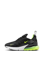 Nike Black/Green Youth Air Max 270 Trainers - Image 6 of 10