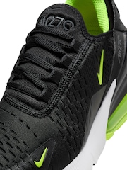 Nike Black/Green Youth Air Max 270 Trainers - Image 8 of 10
