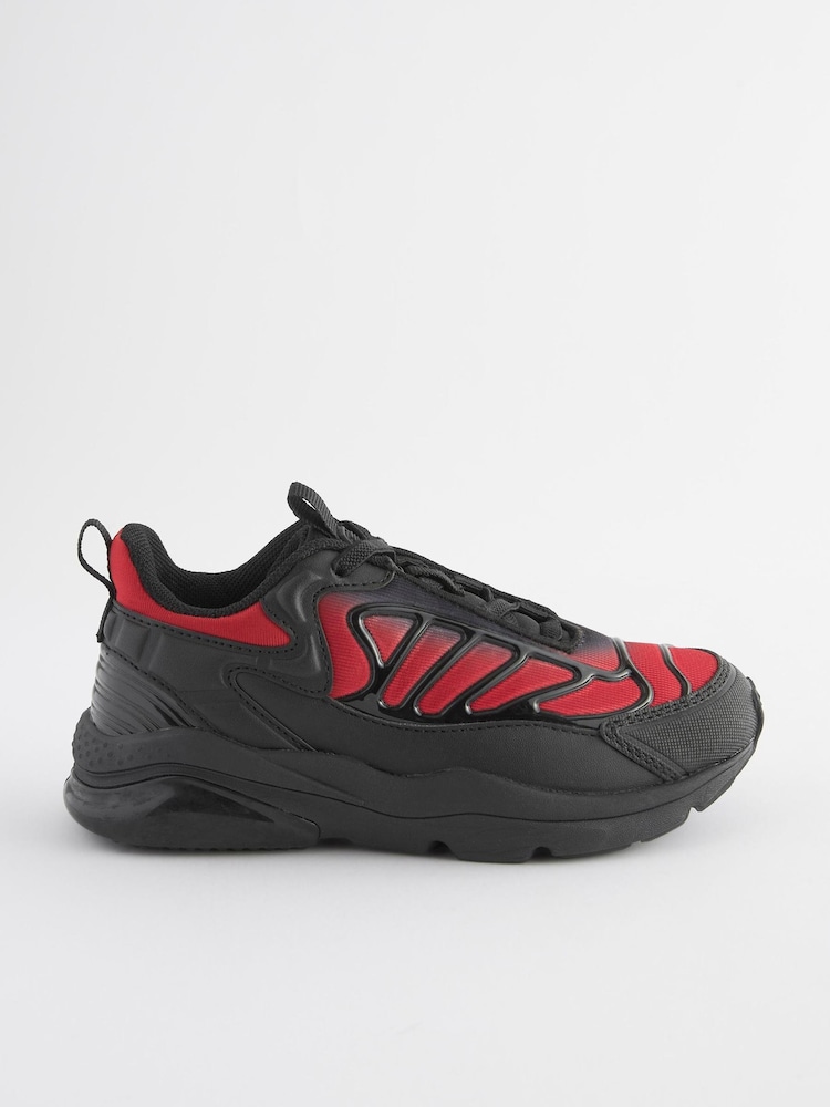 Red/Black Elastic Lace Trainers - Image 2 of 5 Red/Black Elastic Lace Trainers - Image 2 of 5