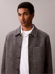 Hvit - Calvin Klein Slim bomull langermet poloskjorte - Bilde 6 av 6