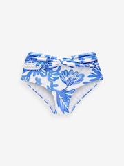 Blue/White Floral Midi Waist Bikini Bottoms - Image 5 of 6