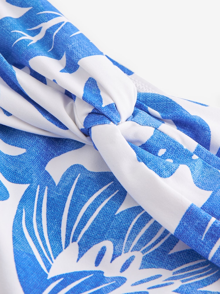 Blue/White Floral Midi Waist Bikini Bottoms - Image 6 of 6