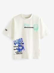 White Graffiti Short Sleeve Graphic T-Shirt (3-16yrs) - Image 1 of 3