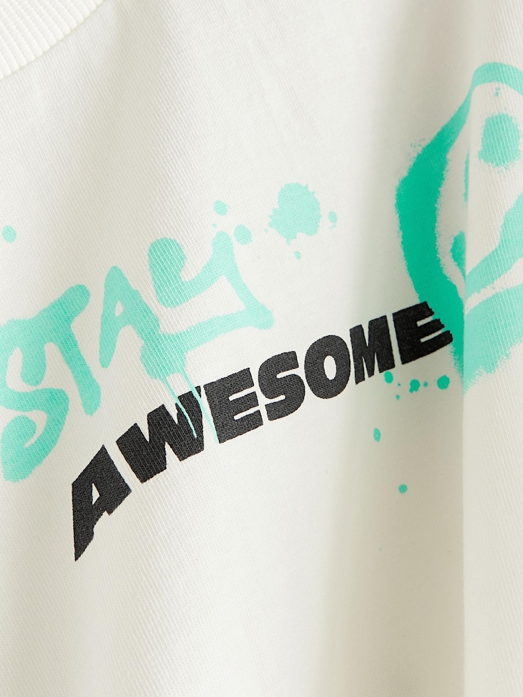 White Graffiti Short Sleeve Graphic T-Shirt (3-16yrs) - Image 3 of 3