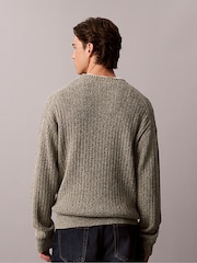 Calvin Klein Brown Cotton Ribbed Jumper - Image 2 of 5