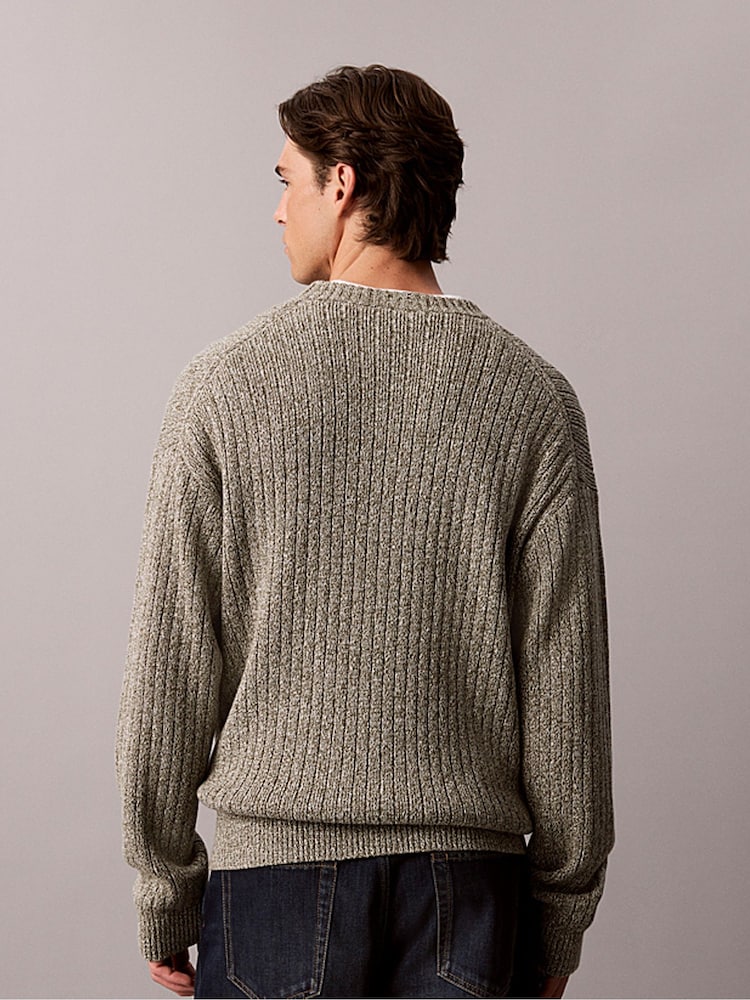 Calvin Klein Brown Cotton Ribbed Jumper - Image 2 of 5