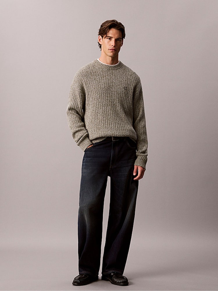 Calvin Klein Brown Cotton Ribbed Jumper - Image 5 of 5