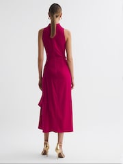 Reiss Giannon Asymmetrisches Midikleid aus Samt mit weitem Stehkragen - Bild 5 von 6
