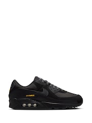 Nike Black/Yellow Air Max 90 Trainers - Image 1 of 8