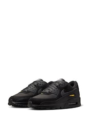 Nike Black/Yellow Air Max 90 Trainers - Image 3 of 8