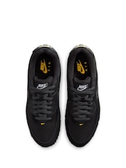 Nike Black/Yellow Air Max 90 Trainers - Image 5 of 8