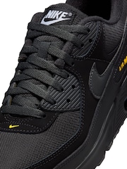 Nike Black/Yellow Air Max 90 Trainers - Image 7 of 8