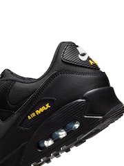Nike Black/Yellow Air Max 90 Trainers - Image 8 of 8