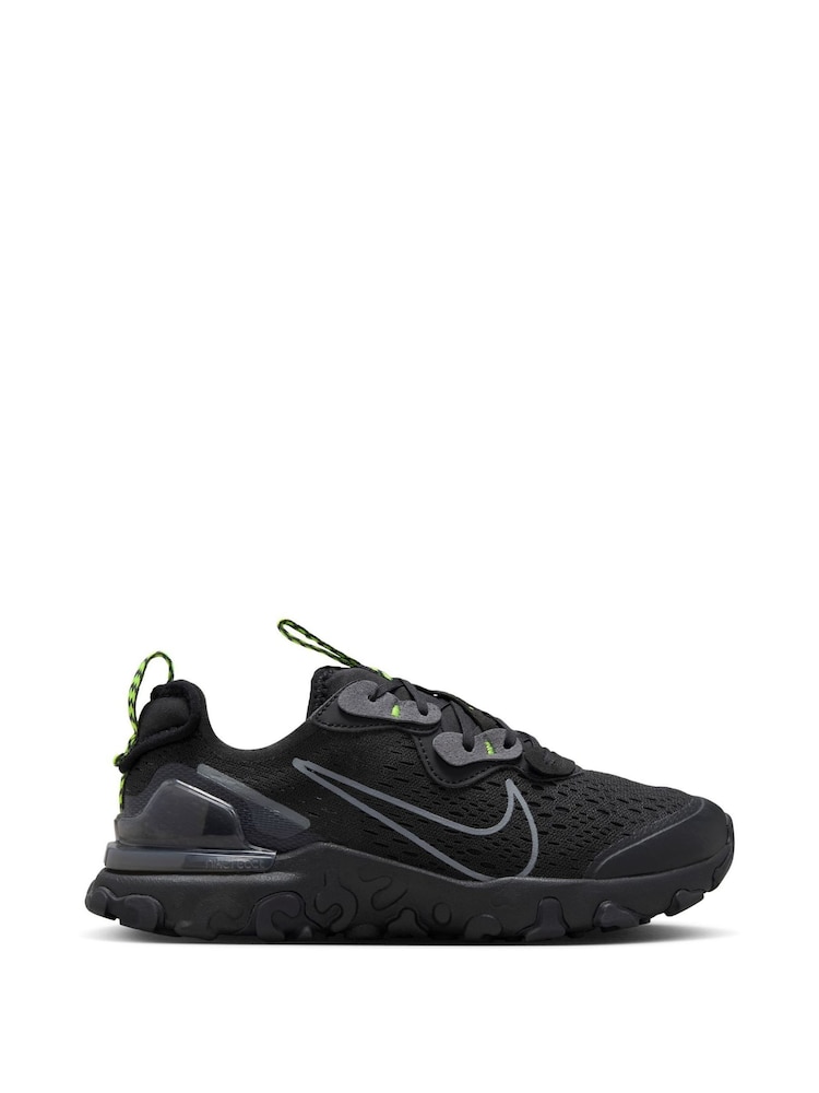Nike Black/Grey React Vision Youth Trainers - Image 1 of 10