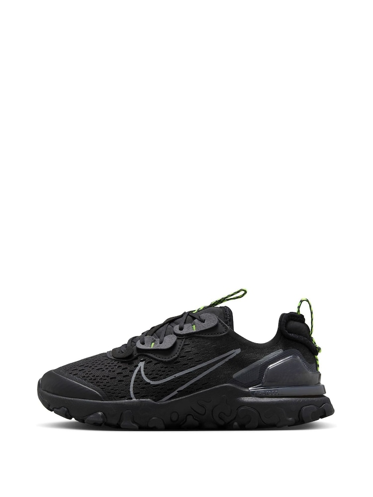 Nike Black/Grey React Vision Youth Trainers - Image 2 of 10