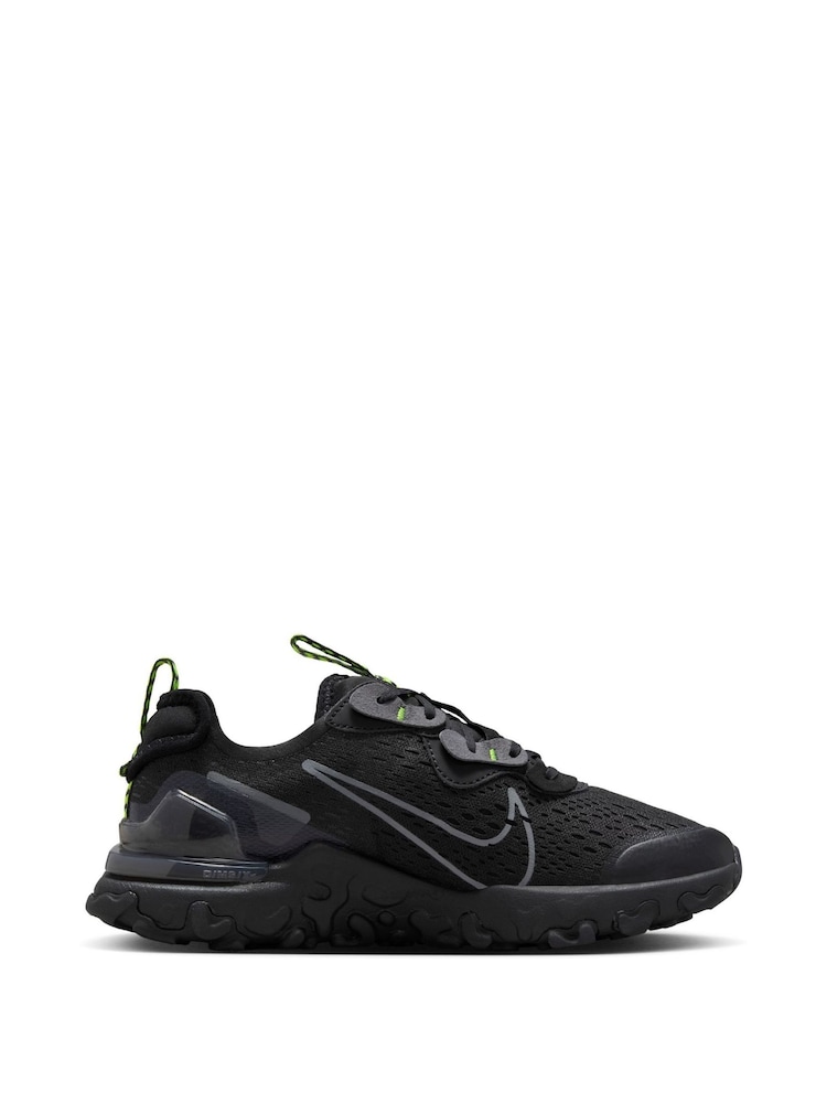 Nike Black/Grey React Vision Youth Trainers - Image 3 of 10