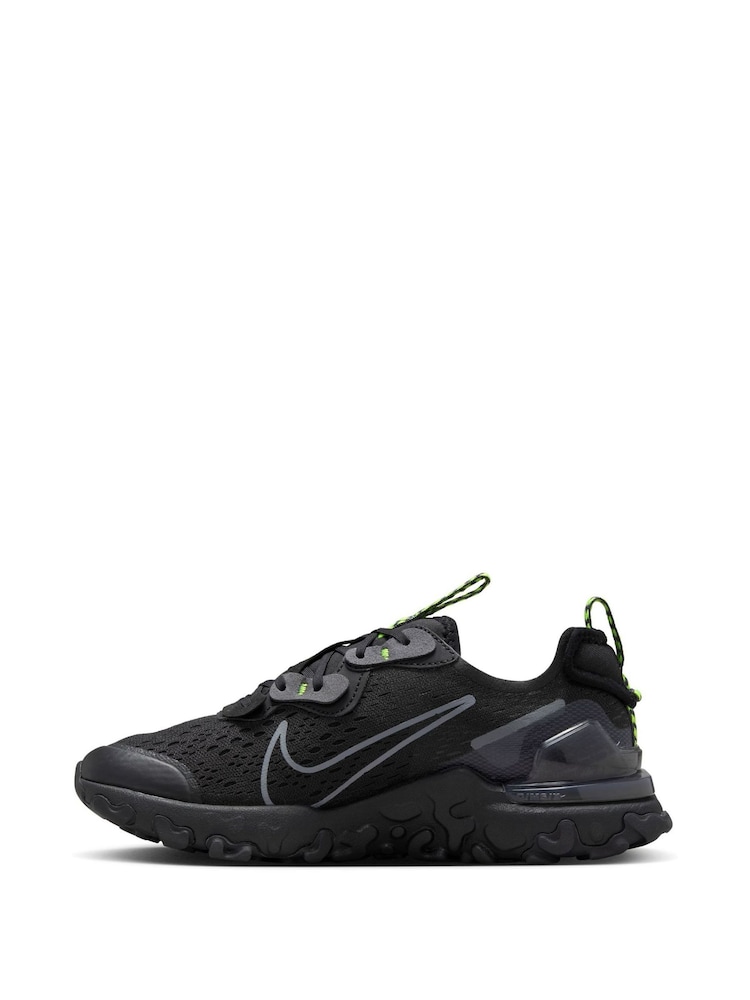 Nike Black/Grey React Vision Youth Trainers - Image 4 of 10