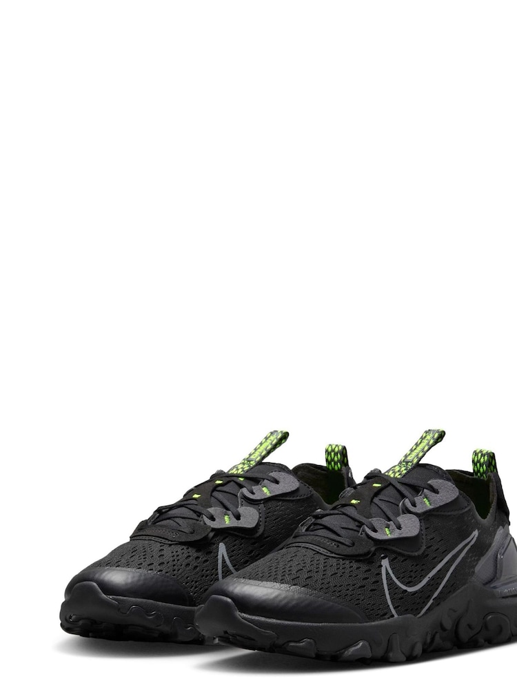 Nike Black/Grey React Vision Youth Trainers - Image 5 of 10