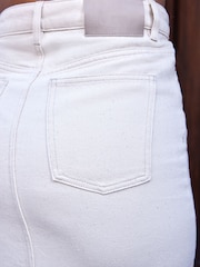 Ecru White Premium Denim Maxi Skirt - Image 4 of 10