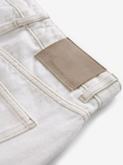 Ecru White Premium Denim Maxi Skirt - Image 8 of 10