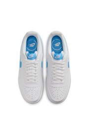 Nike White/Blue Court Vision Low Trainers - Image 10 of 10