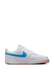 Nike White/Blue Court Vision Low Trainers - Image 4 of 10