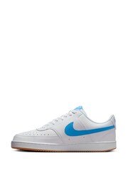 Nike White/Blue Court Vision Low Trainers - Image 5 of 10