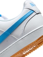 Nike White/Blue Court Vision Low Trainers - Image 9 of 10