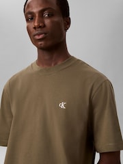 Calvin Klein Olive Green Short Sleeve Easy Monogram T-Shirt - Image 4 of 7