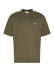 Calvin Klein Olive Green Short Sleeve Easy Monogram T-Shirt - Image 7 of 7