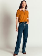 Boden Brown Collared Knitted T-Shirt - Image 3 of 5