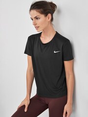 Nike Black Miler Running Tee - Image 1 of 4