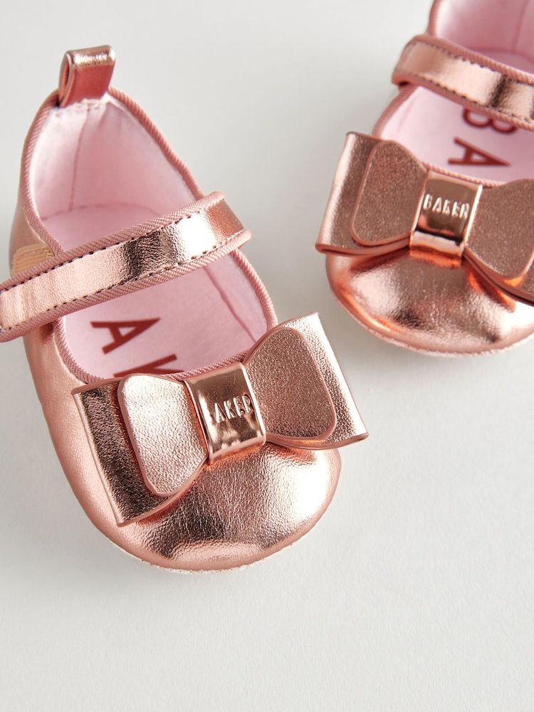 Rose Or - Baker by Ted Baker Bébé Filles Padders Chaussures With Nœud - Image 4 of 7