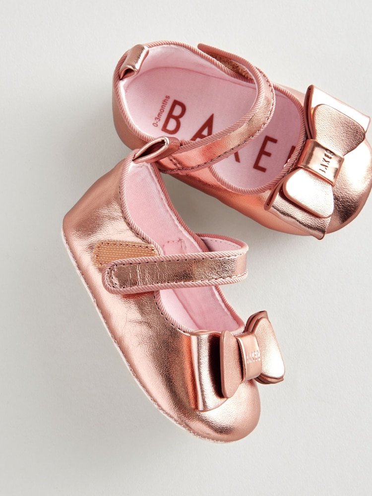 Rose Or - Baker by Ted Baker Bébé Filles Padders Chaussures With Nœud - Image 5 of 7