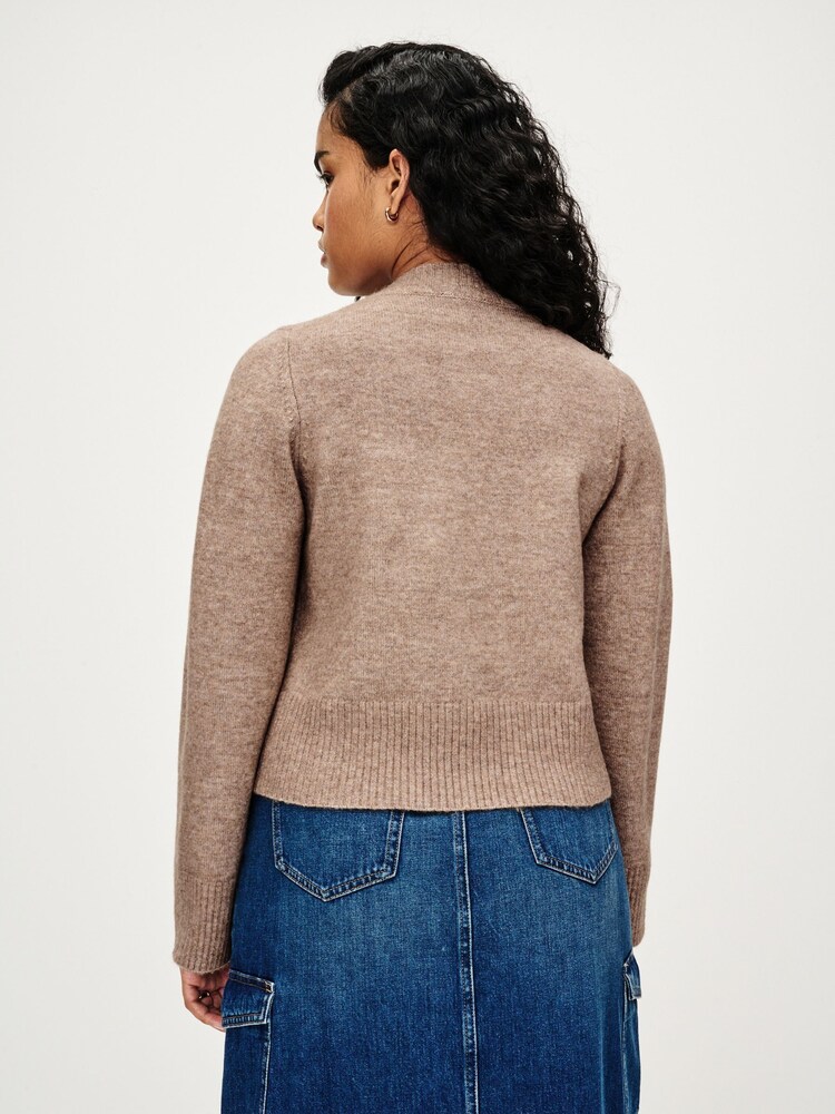 Mole Brown V-Neck Button Up Pocket Cardigan - Image 4 of 7