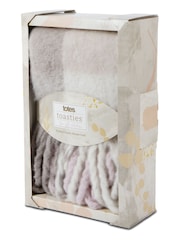 Totes Damen Grob gestrickter, gewebter Schal mit Karomuster - Bild 4 von 4