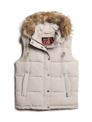 Superdry Grey Everest Faux Fur Puffer Gilet - Image 5 of 7